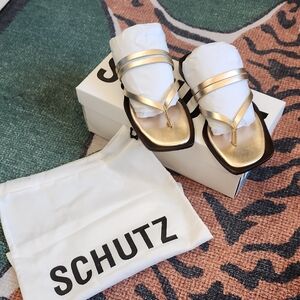 SCHUTZ Metallic Gold Sandals